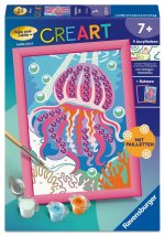 CreArt, Malen nach Zahlen Kinder - Farbenfrohe Qualle