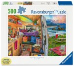 Ravensburger Puzzle 17473 - Beim Camping - 500 Teile Large Pieces, Puzzlespaß mit größeren Puzzleteilen für die ganze Familie