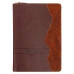 Journal Classic Zip Brown Faith Mountains Matt. 17:20