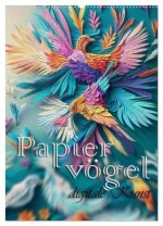 Papiervögel - Digitale Kunst (Wandkalender 2026 DIN A2 hoch), CALVENDO Monatskalender