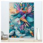 Papiervögel - Digitale Kunst (hochwertiger Premium Wandkalender 2026 DIN A2 hoch), Kunstdruck in Hochglanz