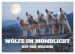 Wölfe im Mondlicht - Ruf der Wildnis (Tischkalender 2026 DIN A5 quer), CALVENDO Monatskalender