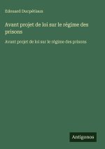 Avant projet de loi sur le régime des prisons