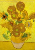 Notizbuch A4 blanko - Hardcover Motiv Sonnenblumen Vincent van Gogh - 100 Seiten - FSC Papier