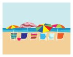 Beach Chairs Art Print 11X14