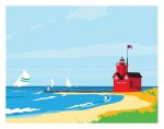 Michigan Lighthouse Art Print 11X14