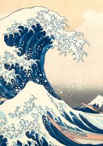 Notizbuch A4 blanko Hardcover Japan - Motiv Die große Welle vor Kanagawa - Katsushika Hokusai - 100 Seiten - FSC Papier