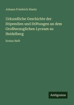 Urkundliche Geschichte der Stipendien und Stiftungen an dem Großherzoglichen Lyceum zu Heidelberg