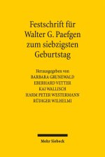Festschrift für Walter G. Paefgen zum siebzigsten Geburtstag