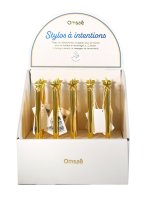 Présentoir de 20 Stylos Etoiles Dorés
