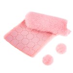 Futerkowe pompony jasny róż na taśmie  3cm 50szt.
