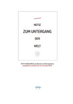 NOTIZ ZUM UNTERGANG DER WELT