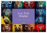 Low Poly Wildlife (Wandkalender 2026 DIN A3 quer), CALVENDO Monatskalender