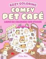 Comfy pet café. Cozy coloring