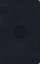ESV Large Print Value Thinline Bible (Trutone, Navy, Mosaic Cross Design)