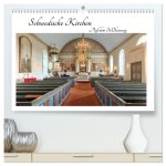 Schwedische Kirchen auf dem St.Olavsweg (hochwertiger Premium Wandkalender 2026 DIN A2 quer), Kunstdruck in Hochglanz