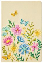 Blütenträume Notizbuch bestickt, A5 - 240 Seiten, beige