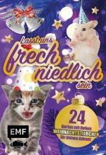 Adventskalender-Kartenset: Lasst uns frech und niedlich sein - 24 liebe Weihnachtstierchen für deinen Advent