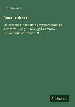 Amore e dovere