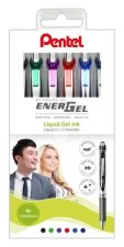 Sada gelových per Pentel, 0,7 mm, 6 barev