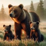 Pohlednice 3D Bear Family Sq Ca