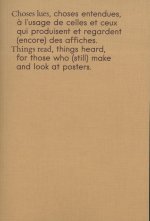Choses lues, choses entendues, à l'usage de celles et ceux qui produisent et regardent (encore) des