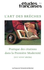 Études françaises, v. 61, no 1