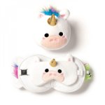 Relaxeazzz Einhorn-Reisekissen mit Augenmaske