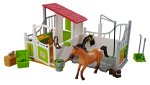 Pferdebox und Waschplatz mit Pferd