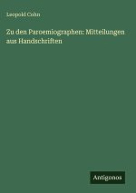 Zu den Paroemiographen: Mitteilungen aus Handschriften
