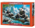 Puzzle 2000 elementów. Zimowa zabawa pand