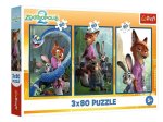 Trefl - 3 in 1 Puzzle: Zootopia 2, Animal Investigation