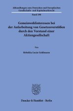 Gemeinwohlinteressen bei der Aufarbeitung von Gesetzesverstößen durch den Vorstand einer Aktiengesellschaft