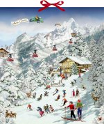 Wand-Adventskalender - Fröhliche Skifreizeit in den Bergen