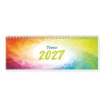 TRÖTSCH - Schreibtischquerkalender Timer Farben (eine Woche 2 Seiten) 2027