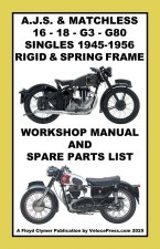 AJS & MATCHLESS 1945-1956 RIGID AND SPRING-FRAME SINGLE CYLINDER WORKSHOP AND PARTS MANUALS FOR THE 350cc & 500cc MODELS 16 - 18 - G3 & G80