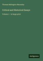 Critical and Historical Essays