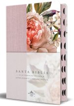 Rvr 1960 Tamaño Manual Letra Gigante Símil Piel Flores Rosadas Con Cremallera E Índice / Spanish Bible Rvr 1960 Giant Print, Pink Leathersoft with Flo