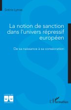 La notion de sanction dans l’univers répressif européen