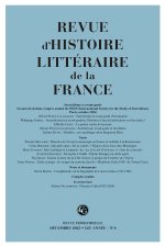 Revue d'histoire littéraire de la france 4 - 2025, 125e année, n  4 - varia