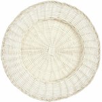 Rattan Teller, Weiß, Ø 34 x 4cm