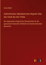 Authentisches Alphabetisches Register über den Inhalt der drei Theile