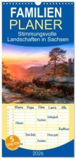 Familienplaner 2026 - Stimmungsvolle Landschaften in Sachsen mit 5 Spalten (Wandkalender, 21 x 45 cm) CALVENDO