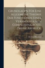 Grundlagen für eine allgemeine Theorie der Functionen einer veränderlichen complexen Grösse, Zweite Abdruck.