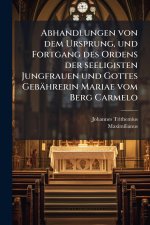 Abhandlungen von dem Ursprung, und Fortgang des Ordens der seeligisten Jungfrauen und Gottes GebÃ¤hrerin Mariae vom Berg Carmelo