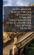 Acten-mÃ¤ssiger Bericht Von Der Jetzmaligen Schweren Verfolgung Derer Evangelisten In Dem Ertz-bisthum Salzburg