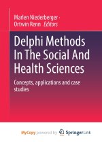 Delphi Methods In The Social And Health Sciences