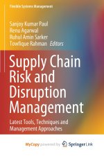 Supply Chain Risk and Disruption Management