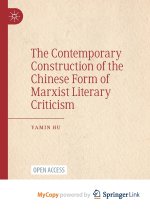 The Contemporary Construction of the Chinese Form of Marxist Literary Criticism
