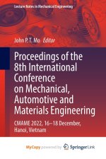 Proceedings of the 8th International Conference on Mechanical, Automotive and Materials Engineering